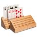 Solid Oak Wooden Playing Card Holder / Rack / Organizer - Set of 2