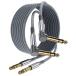 Elebase 1/4 Inch TRS Instrument Cable 10ft 2-Pack,Right-Angled to Straight