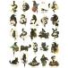 25 Pieces Black Gold Enamel Pins Set Backpack Pins Gothic Pins Crow Snake C