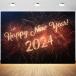6x4ft Happy 2024 New Year Backdrop New Year Eve Fireworks Photography Backg