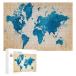 jarenap World Map,15.7x11in Wooden Picture Puzzle for Adults,Vintage World