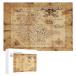 jarenap Treasure Map,15.7x11in Wooden Jigsaw Puzzles,Super Detailed Treasur
