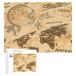jarenap Steampunk Print,20.5x15in Wooden Jigsaw Puzzles,World Map Sketch Ad