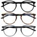 OPULIZE Met 3 Pack Blue Light Blocking Reading Glasses Computer Gaming Blac