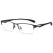 ANRRI Blue Light Glasses for Men Semi Rimless Rectangle Metal Frame UV Bloc