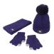 Winter Kids Hat Scarf Glove Set Fleece Lined Knit Beanie Neck Warmer Finger