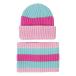 Toddler Kids Boys Girls Beaniess Hat Scarf Set Winter Warm Cute Striped Kni