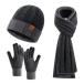 Coolprince Men &amp; Women Winter Knit Hat Beanie Long Scarf Touchscreen Gloves