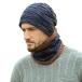  men's winter Beanie cap scarf set .. knitted cap Skull cap neck warmer thick. fleece lining winter hat / scarf for women, A-ne