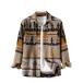 VIEWON Mens Casual Aztec Print Button Down Woolen Long Sleeve Lightweight L