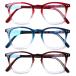 Henotin 3-Pack Blue Light Blocking Reading Glasses,Spring Hinge Computer Re