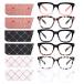 CHOFILORD 6 Pack Fashion Reading Glasses for Women Men Blue Light Blocking