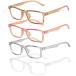 Przene 4 Pack Rectangle Blue Light Blocking Glasses,Anti Glare Eye Strain U