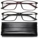 YTDBNS Reading Blue Light Blocking Glasses - 2 Pack Computer Readers Men Wo