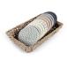 Boho Coasters for Drinks with Seagrass Basket Holder Set,12 Pcs Handmade Wo