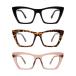 AMOMOMA Oversized Reading Glasses for Women,Trendy Cat eye Blue Light Compu
