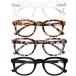 AQWANO Computer Reading Glasses Blue Light Blocking -4 Pack Round Frames An