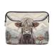 innewgogo Highland Cow Flower 13-14 Inch Laptop Sleeve Bag for Men Women Du