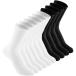Irisbear White and Black Crew Socks for Women 6-9 Cotton Cushion Running Hi