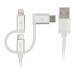 Lightning/Type-C/Micro B-USB кабель 15cm серебряный GH-ALTBCA15-SV зеленый house (TC)(B)