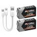 2�Z�b�g 9V�` �[�d�r 1200��J��Ԃ��[�d�\(USB C�^�C�v �}���[�d�P�[�u���t) 9V 3700mWh ���`�E���[�d�r �t�R��h�~ ���`�E���C�I��