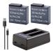 3�_�Z�b�g USB�^ �f���A���o�b�e���[�[�d�� �� �݊��o�b�e���[2�� Insta360 Ace Pro 2 / Insta360 Ace Pro / Insta360 Ace �p �o�b�e���[
