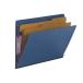 Pressboard End Tab Classification Folders Letter Six-Section Dark Blue