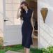 JSfashion One-piece тугой широкий ребра все 3 цвет ключ шея безрукавка ребра вязаный боковой разрез medium длина колени длина офис casual 