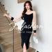 JSfashion One-piece жемчуг имеется прозрачный вечернее платье черный платье чёрный необычность материалы переключатель тугой One-piece длинный рукав колени длина колено длина модный wm4820201