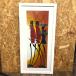 tingatinga искусство Savanna . line .ma носорог семья orange день колесо 40.5×84cm [jgg]