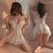  топ симпатичный baby doll slip sexy оборка гонки V шея Ran Jerry женский превышение ультра сорочка женщина состязание нижнее белье нижнее белье женщина взрослый 