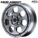N-BOX и т.п. MID MUD AGENT грязь e-jento15 дюймовый 4.5J 4H100 +45 металлик серый легкосплавные колесные диски одиночный товар 1 шт. 4шт.@ и больше бесплатная доставка 