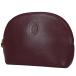 Cartier CARTIER Must line pouch case make-up cosme make-up pouch leather bordeaux lady's used 