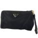 Prada PRADA Logo plate pouch make-up cosme case make-up pouch nylon Nero ( black ) lady's used 