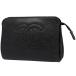  Chanel CHANEL here Mark pouch make-up cosme case make-up pouch caviar s gold black lady's used 