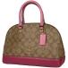  Coach COACH signature handbag 2WAY shoulder bag handbag coating canvas Brown red pink F29566 lady's used 