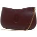  Cartier CARTIER Must line pouch chain case make-up pouch leather bordeaux lady's used 