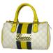  Gucci GUCCI GG pattern handbag Joy line Mini Boston GGs pulley m handbag coating canvas white yellow black 190257 used 