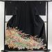  кимоно куротомэсодэ длина 158cm длина рукава 63.5cm S... есть ветка слива . цветок bokashi чёрный натуральный шелк название товар б/у 