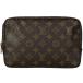  Louis * Vuitton Louis Vuittontu loose towa let 23 second bag make-up pouch monogram Brown M47524 lady's used 