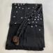  Japanese clothes set super goods . bargain 2 point set ( obi shime obi age ) petal black silk kimono small articles used 