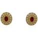  Swarovski SWAROVSKI crystal дизайн серьги овальный циркон серьги GP Gold красный женский б/у 