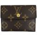  Louis * Vuitton Louis Vuittonla draw кошелек для мелочи . карта inserting складывающийся пополам футляр для карточек монограмма Brown M61927 женский б/у 