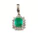  изумруд подвеска с цепью платина mere diamond подвеска с цепью Pt900 изумруд бриллиант женский б/у 