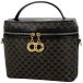  Celine CELINE Macadam рисунок косметичка Circle Logo макияж косметичка покрытие парусина черный Brown женский б/у 