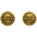  Chanel CHANEL здесь Mark серьги раунд серьги GP Gold женский б/у 