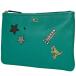  Coach COACH Logo клатч сумка клатч кожа зеленый CJ868 женский б/у 