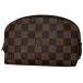  Louis * Vuitton Louis Vuitton небольшая сумочка cosme tik макияж cosme косметичка Damier Brown N47516 женский б/у 