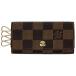  Louis * Vuitton Louis Vuittonmyurutikre4 чехол для ключей ключ крюк брелок для ключа Damier Brown N62631 женский б/у 