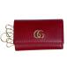  Gucci GUCCI чехол для ключей GGma-monto6 полосный двойной G кожа красный 456118 женский б/у 